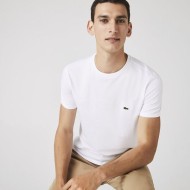 Lacoste Crew Neck Pima Cotton Jersey T Shirt - White